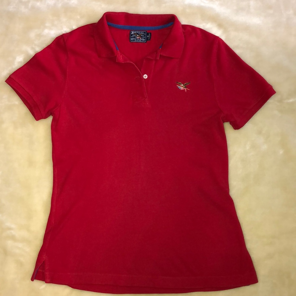 American Living Red Polo Shirt with Small Embroidered Logo